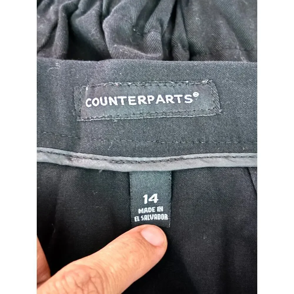 Counterparts Black Mid Length Skirt Size‎ 14 Women's Back Zipper Business Work